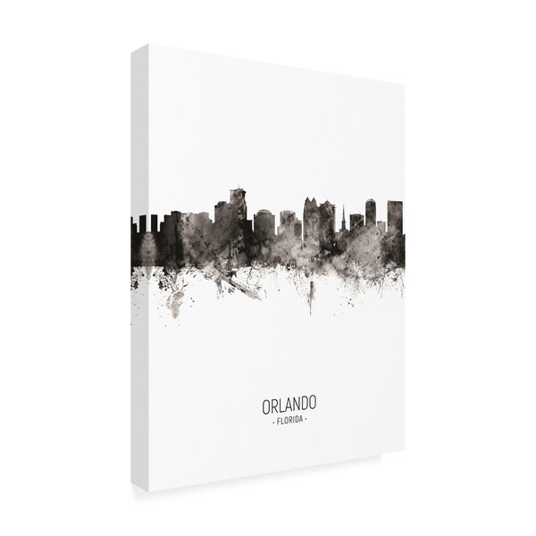 Michael Tompsett 'Orlando Florida Skyline Portrait II' Canvas Art,14x19